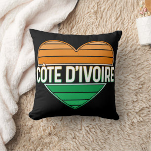I Liebe Elfenbeinküste, Côte d'Ivoire Kissen