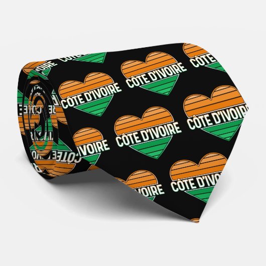 I Liebe Elfenbeinküste, Côte d'Ivoire Krawatte (Gerollt)