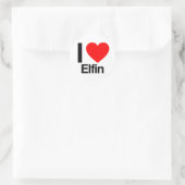 i Liebe elfin Runder Aufkleber (Tasche)