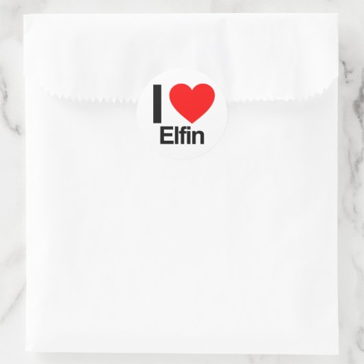 i Liebe elfin Runder Aufkleber (Tasche)