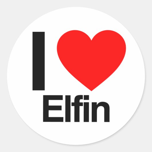 i Liebe elfin Runder Aufkleber (Vorderseite)