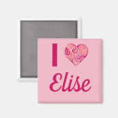 I Liebe Elise Tribal Heart Magnet (Vorderseite/Rückseite)