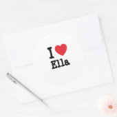I Liebe Ella heart T - Shirt Runder Aufkleber (Umschlag)