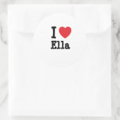 I Liebe Ella heart T - Shirt Runder Aufkleber (Tasche)