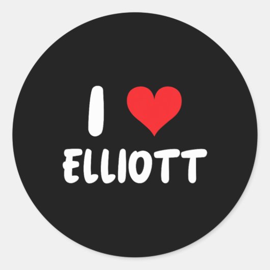 I Liebe Elliott - Herz Runder Aufkleber (Vorderseite)