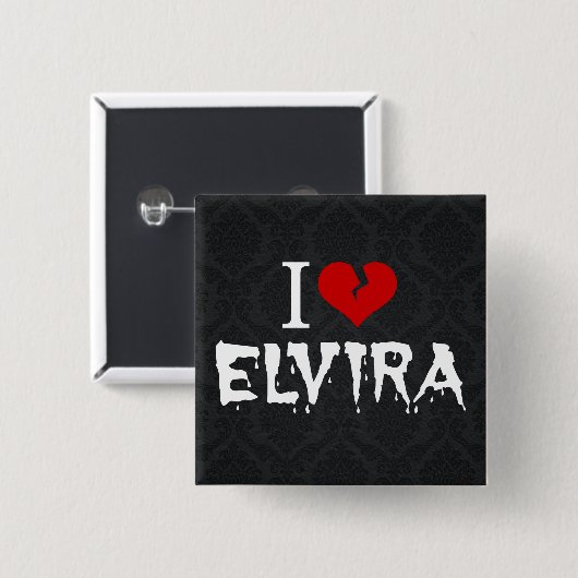I Liebe Elvira Broken Heart Button (Vorne & Hinten)