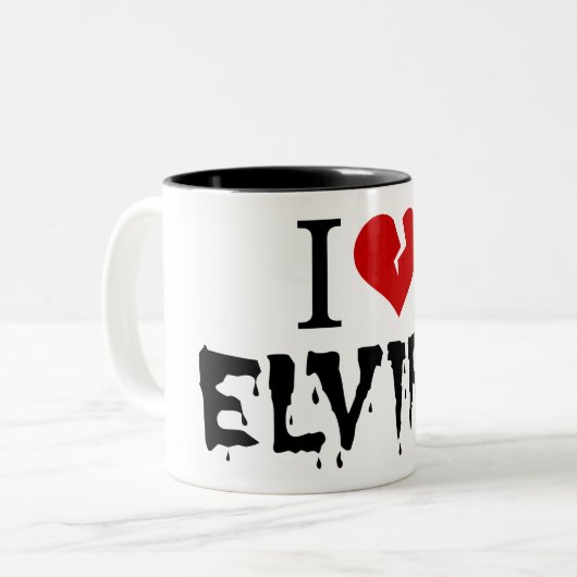 I Liebe Elvira Broken Heart Zweifarbige Tasse (Vorderseite Links)