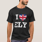 I Liebe Ely England Union Jack Flag Herz Englisch T-Shirt (Vorderseite)