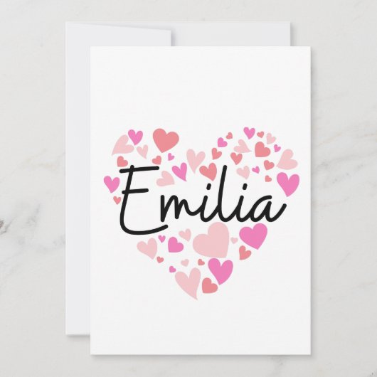 I Liebe Emilia Dankeskarte (Vorderseite)