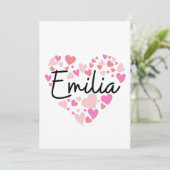 I Liebe Emilia Dankeskarte (Stehend Vorderseite)