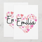 I Liebe Emilia Dankeskarte (Vorne/Hinten)