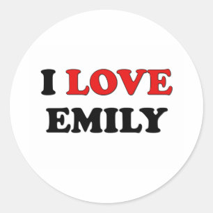 I Liebe Emily Runder Aufkleber