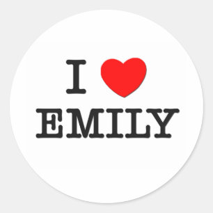 I Liebe Emily Runder Aufkleber