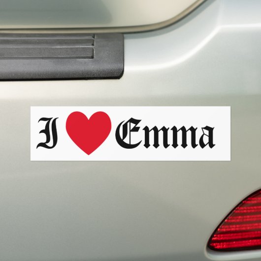 I Liebe Emma Autoaufkleber (Auf Auto)