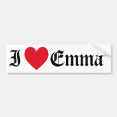 I Liebe Emma Autoaufkleber (Vorne)
