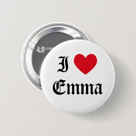 I Liebe Emma Button (Vorne & Hinten)