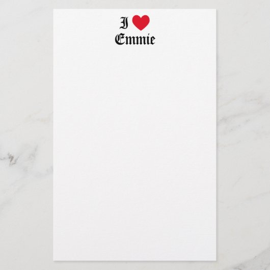 I Liebe Emmie Briefpapier (Vorderseite)