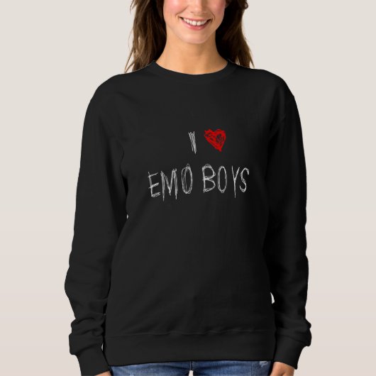 I Liebe Emo Boys Emo Rap Sweatshirt (Vorderseite)