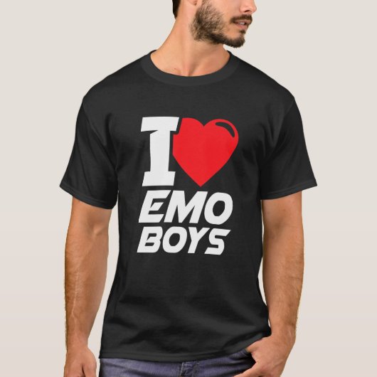 I Liebe Emo Boys I Heart Emo Boys T-Shirt (Vorderseite)