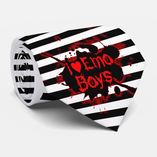 I Liebe Emo Boys Krawatte (Gerollt)