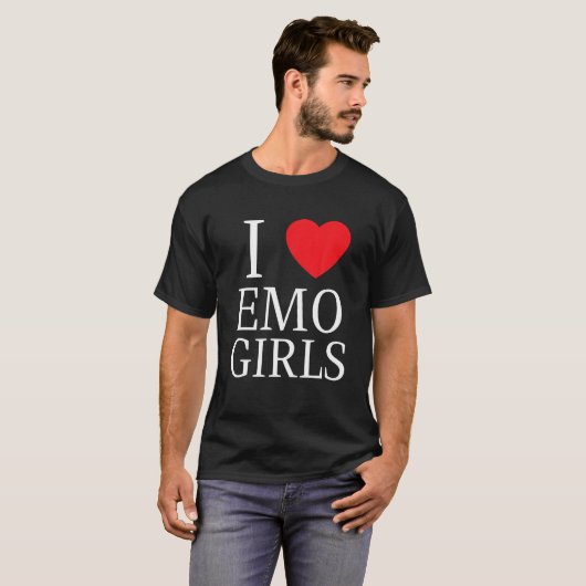 I Liebe Emo Girls I Heart Emo Girls T-Shirt (Vorne ganz)
