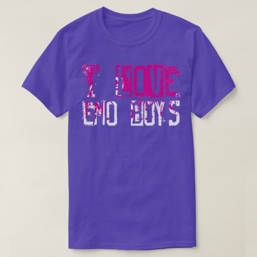 I Liebe emo girls I Liebe emo boys Funny Emo Goth T-Shirt (Design vorne)