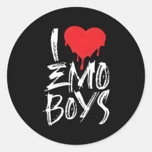 I Liebe Emo Goth Grunge Alt 2000S Punk Szene Emo Runder Aufkleber