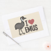I Liebe Emus Rechteckiger Aufkleber (Umschlag)