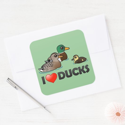 I Liebe Encks Quadratischer Aufkleber (Umschlag)