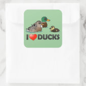 I Liebe Encks Quadratischer Aufkleber (Tasche)