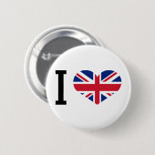 I Liebe England Button (Vorne & Hinten)