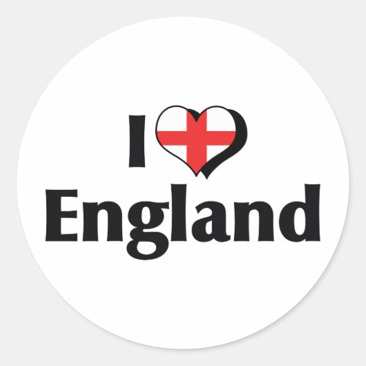 I Liebe - England-Flagge Runder Aufkleber (Vorderseite)