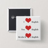I Liebe englische TESOL Button (Vorne & Hinten)