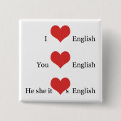 I Liebe englische TESOL Button (Vorderseite)