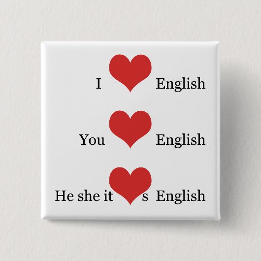 I Liebe englische TESOL Button (Vorderseite)