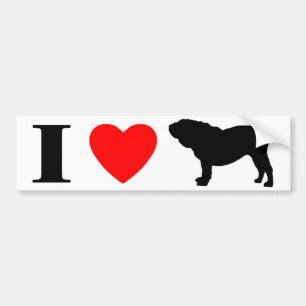 I Liebe-englischer Bulldoggen-Autoaufkleber Autoaufkleber