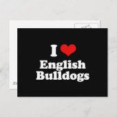 I Liebe English Bulldogs Postkarte (Vorne/Hinten)