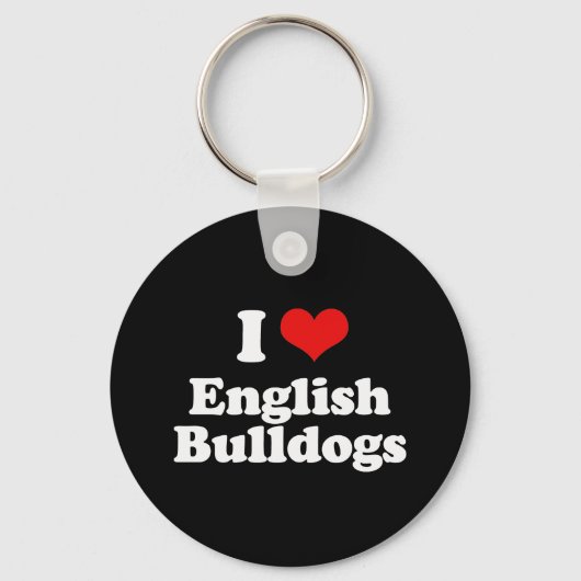 I Liebe English Bulldogs Schlüsselanhänger (Vorderseite)