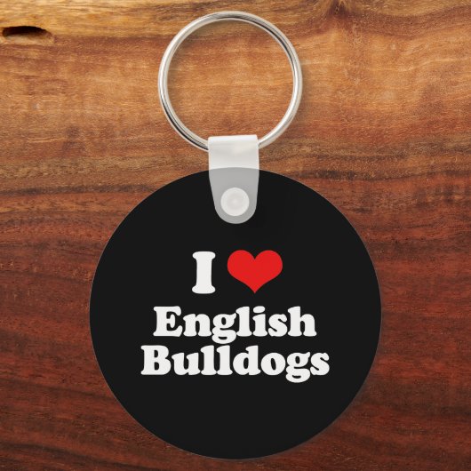 I Liebe English Bulldogs Schlüsselanhänger (Vorderseite)