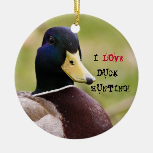I Liebe-Enten-Jagd-Getränk-Untersetzer Keramikornament (Vorne)