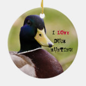 I Liebe-Enten-Jagd-Getränk-Untersetzer Keramikornament (Hinten)