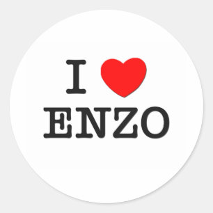 I Liebe Enzo Runder Aufkleber