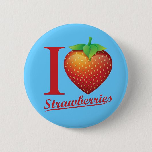 I Liebe-Erdbeere Button (Vorderseite)