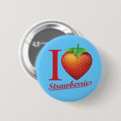 I Liebe-Erdbeere Button (Vorne & Hinten)
