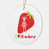 I Liebe-Erdbeere Keramik Ornament (Links)
