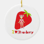 I Liebe-Erdbeere Keramik Ornament (Hinten)