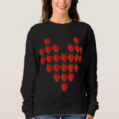 I Liebe Erdbeeren Berry Heart Frucht Kunst Sweatshirt (Vorderseite)