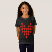 I Liebe Erdbeeren Berry Heart Frucht Kunst T-Shirt (Vorne ganz)