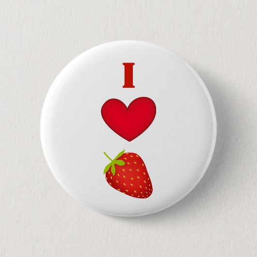 I Liebe Erdbeeren Button (Vorderseite)