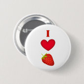 I Liebe Erdbeeren Button (Vorne & Hinten)